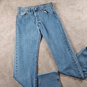 Levis 501 Original Straight Button Fly Mens size 33x36 Blue Denim Jeans